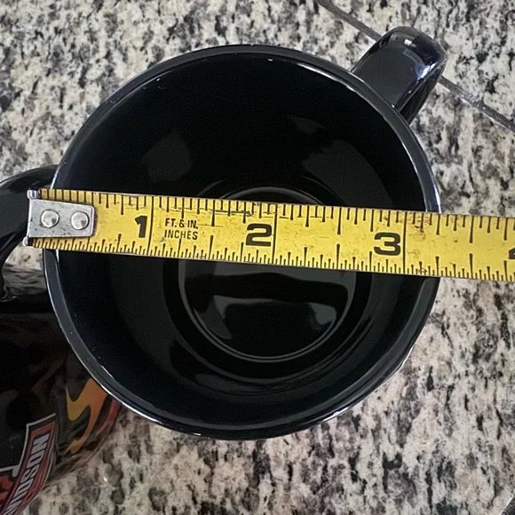 2 Sets of Ceramic Harley-Davidson Embossed Sculpted Flames Coffee Mugs - Picture 8 of 8